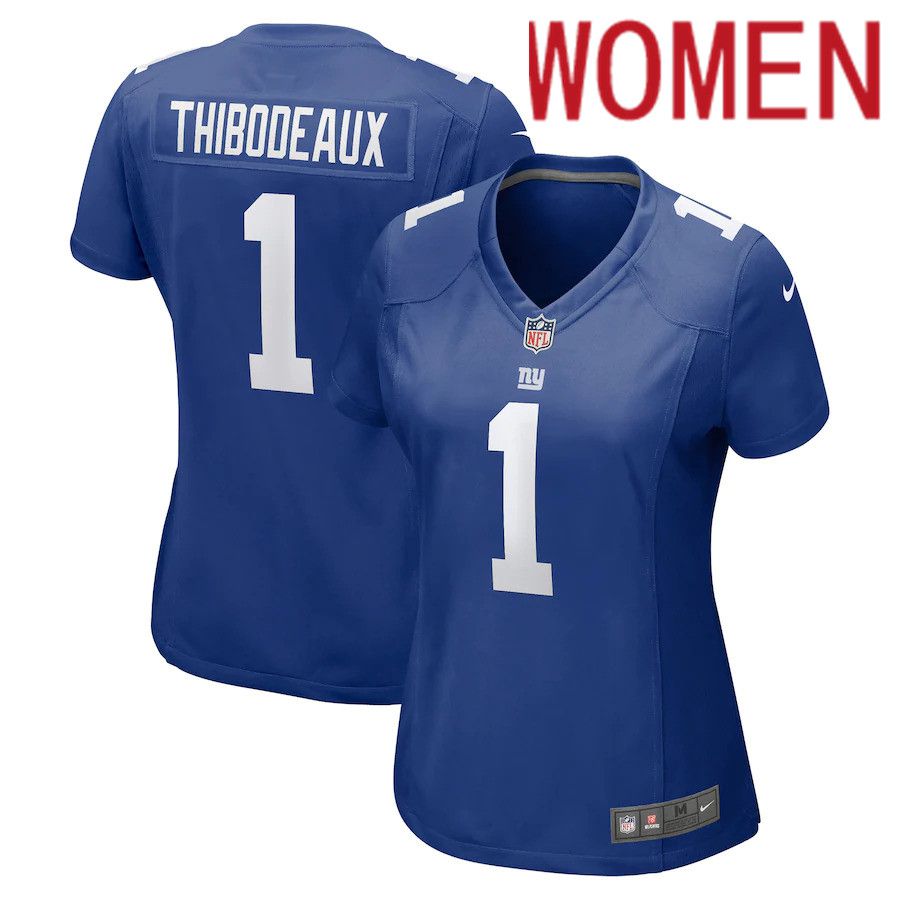 Women New York Giants #1 Kayvon Thibodeaux Nike Royal 2022 NFL Draft First Round Pick Game Jersey->new york giants->NFL Jersey
